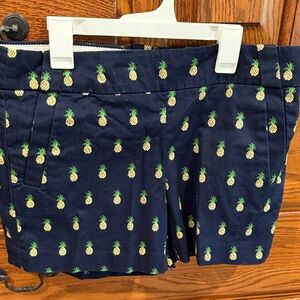 J. Crew Navy Pineapple Print Women Shorts
